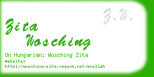 zita wosching business card